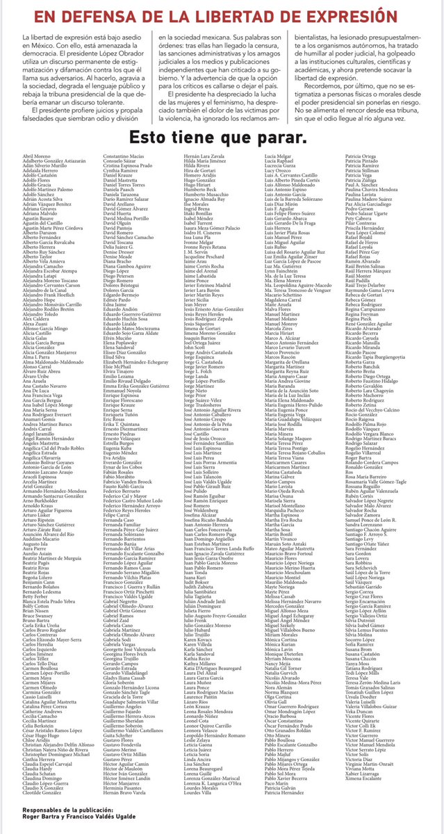 #EnDefensaDeLaLibertadDeExpresión 
Somos muchos los que defendemos la Libertad de Expresión 👇
ESTAMOS UNIDOS #EstoTieneQueParar 
FernandaF