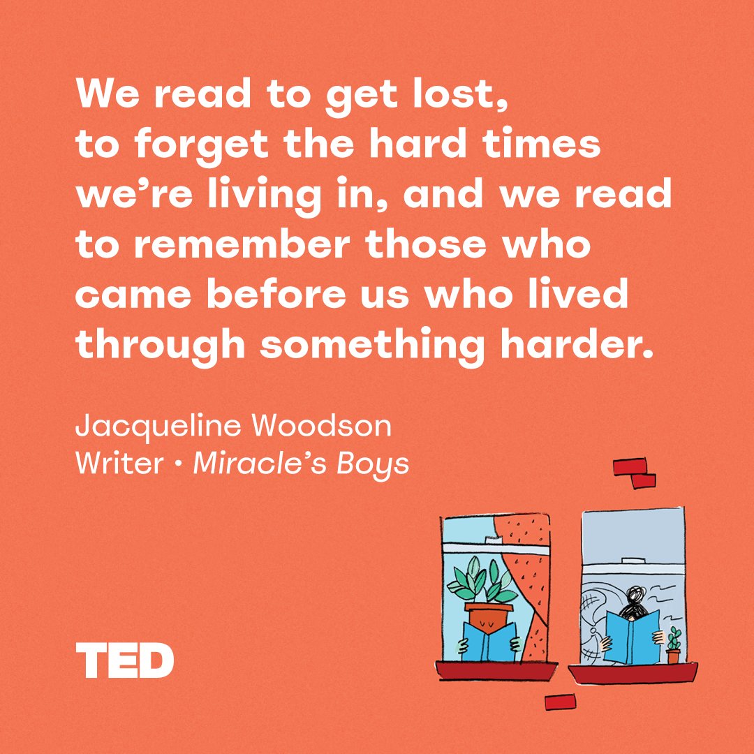 Why do you love books? 📚

Watch Jacqueline Woodson's (<a href="/JackieWoodson/">Jacqueline Woodson</a>) talk on why you should take the time to savor everything you read: t.ted.com/Vho6JmP