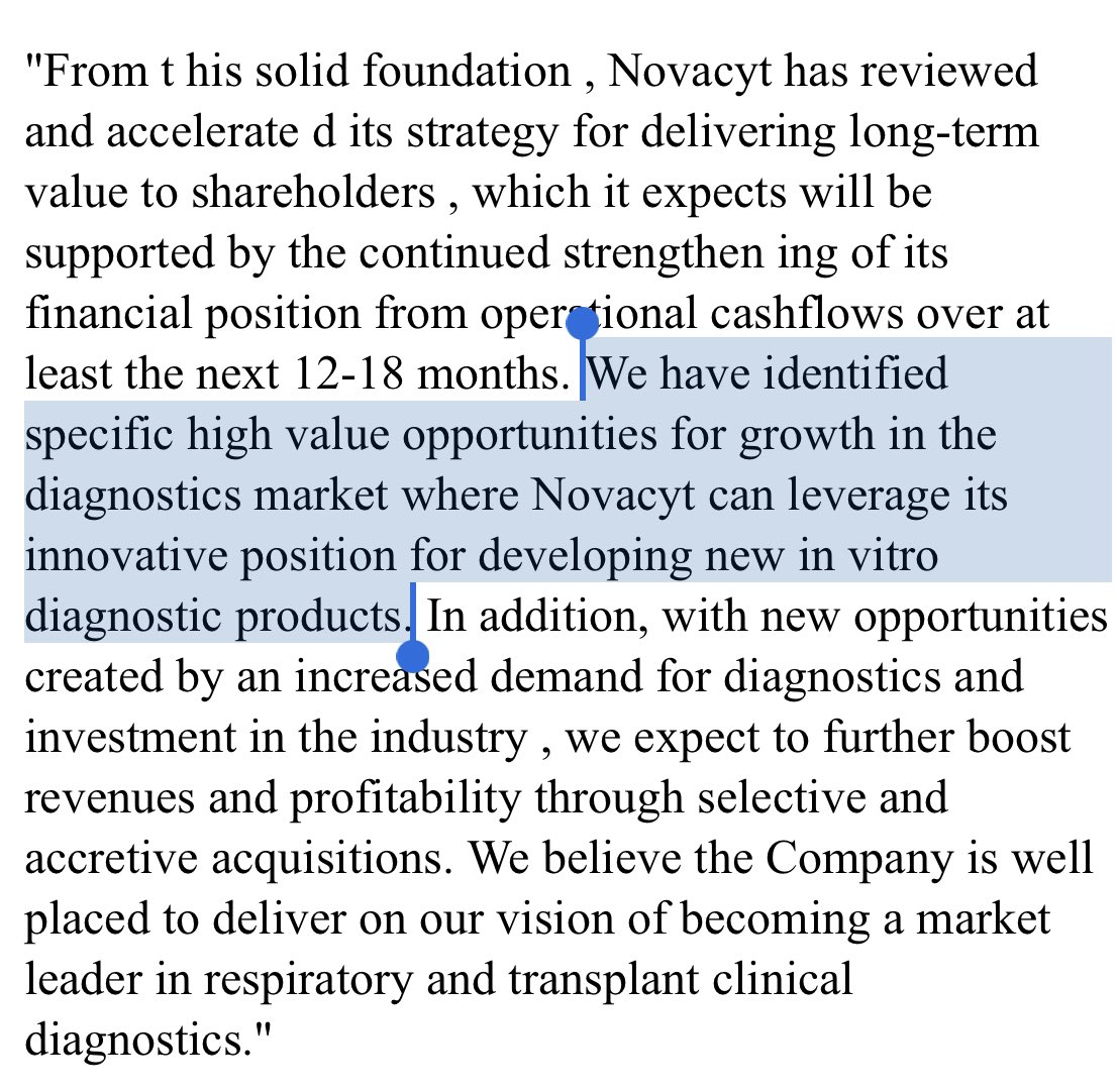  #ncyt  #novacyt  $alnov More pieces of the laid out by graham today, I wonder what comes next in his master plan to deliver and transform us into a  #midcap