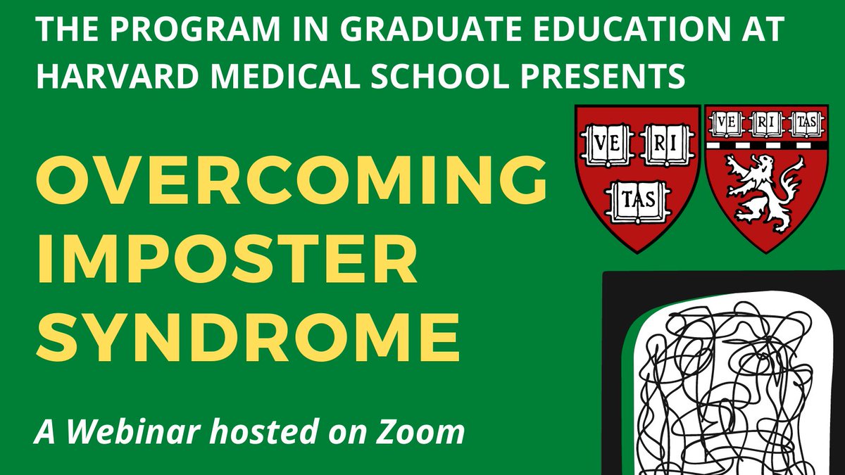 HMSCareerNav's tweet photo. Our professional development programming is back!  Our first session today is on "Overcoming #impostersyndrome".      Get more info/register: https://t.co/gqHFQCxGGu.   @HarvardGSAS @VirologyHarvard @BBS_Harvard @Harvard_Imm @HarvardDBMI @chemical_phd https://t.co/BXpRm0auyB