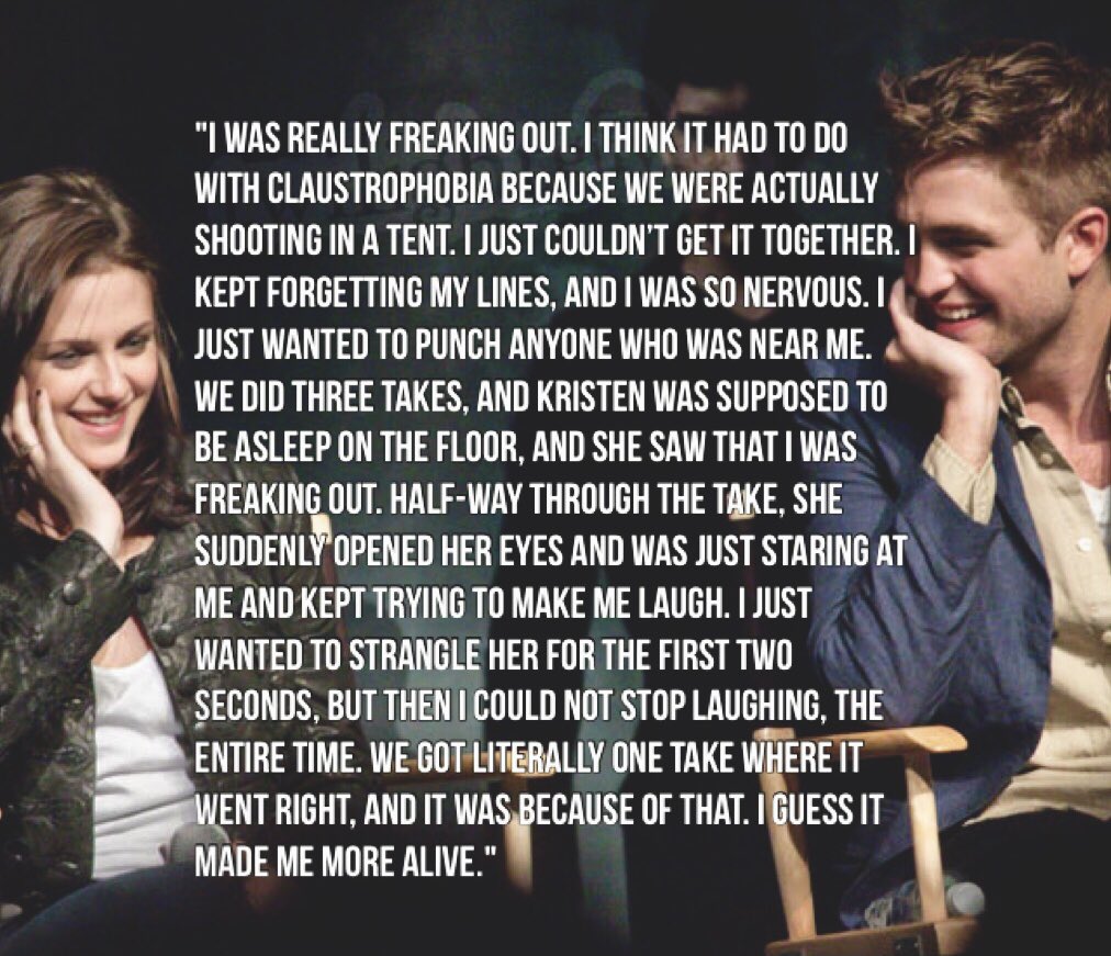  that tweet the person deleted today: (“that’s why I’m a better actor than u, Kristen.") is what people wanted Robert to say about / to Kristen versus what he actually said about her for the whole world to know, a thread of his quotes regarding her, starting now: 