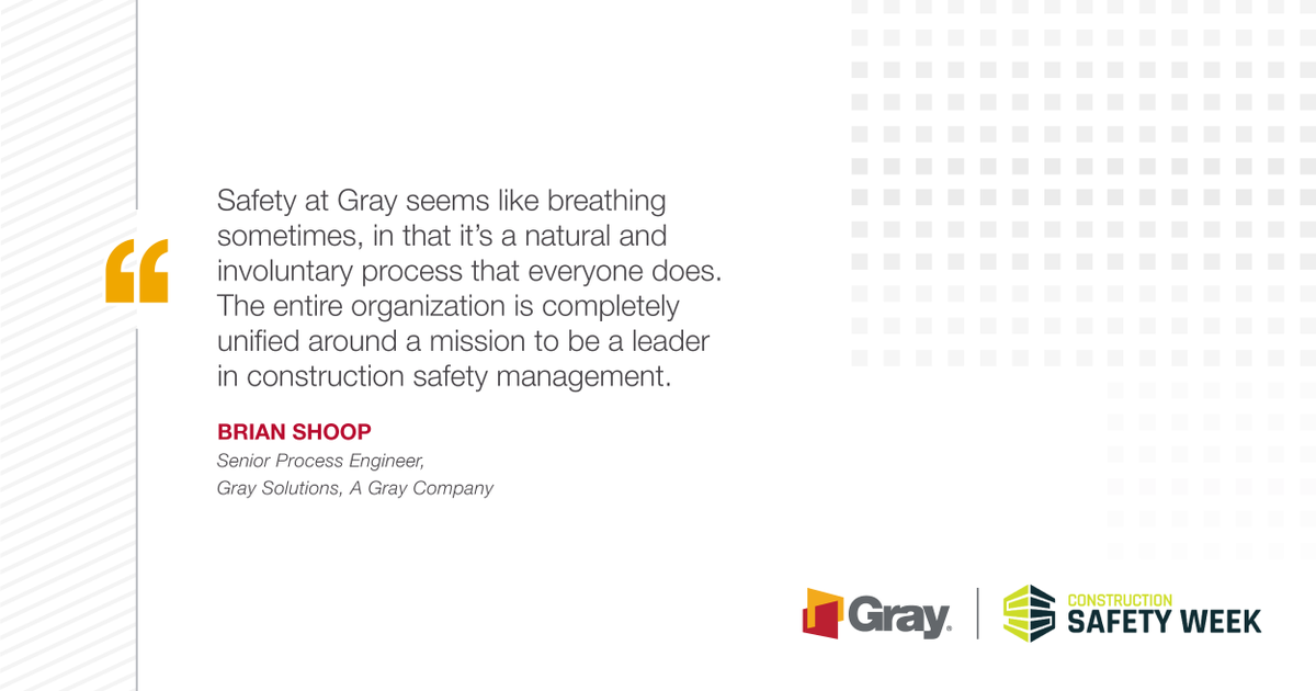 lifeatgray's tweet image. Gray Solutions Senior Process Engineer Brian Shoop shares his opinion on Gray&apos;s commitment to our No. 1 core value: we put safety and quality of life first. #SafetyWeek @Safety_Week lnkd.in/eJbSbf7 #GraySolutions