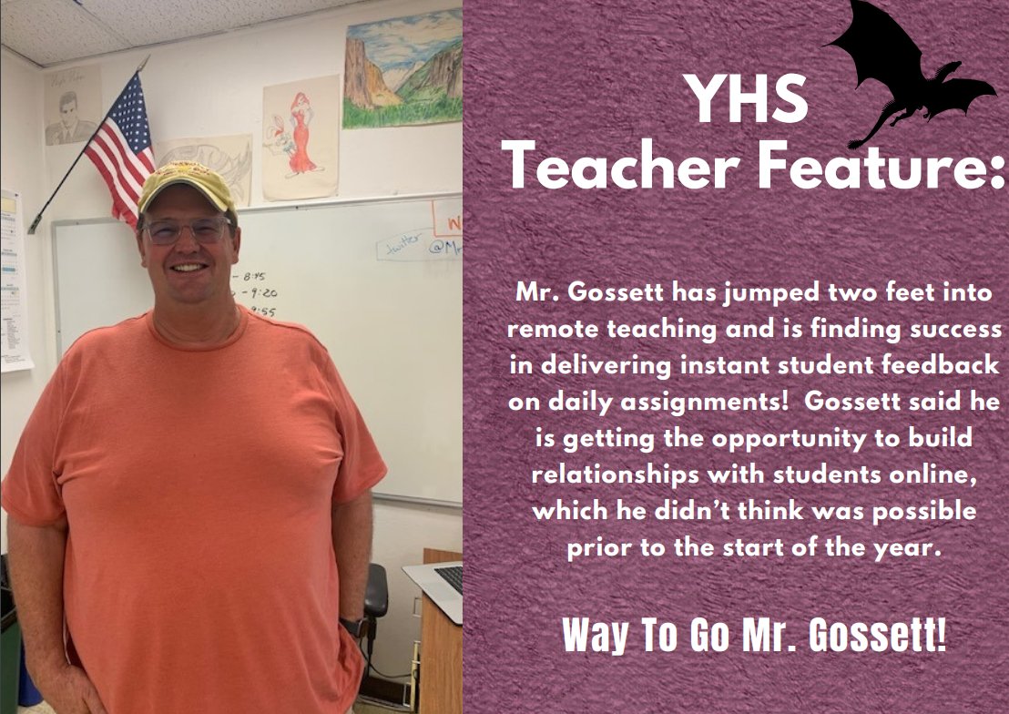 Teacher Feature of the Week- Thank you for being awesome Mr. Gossett! #GoDragons