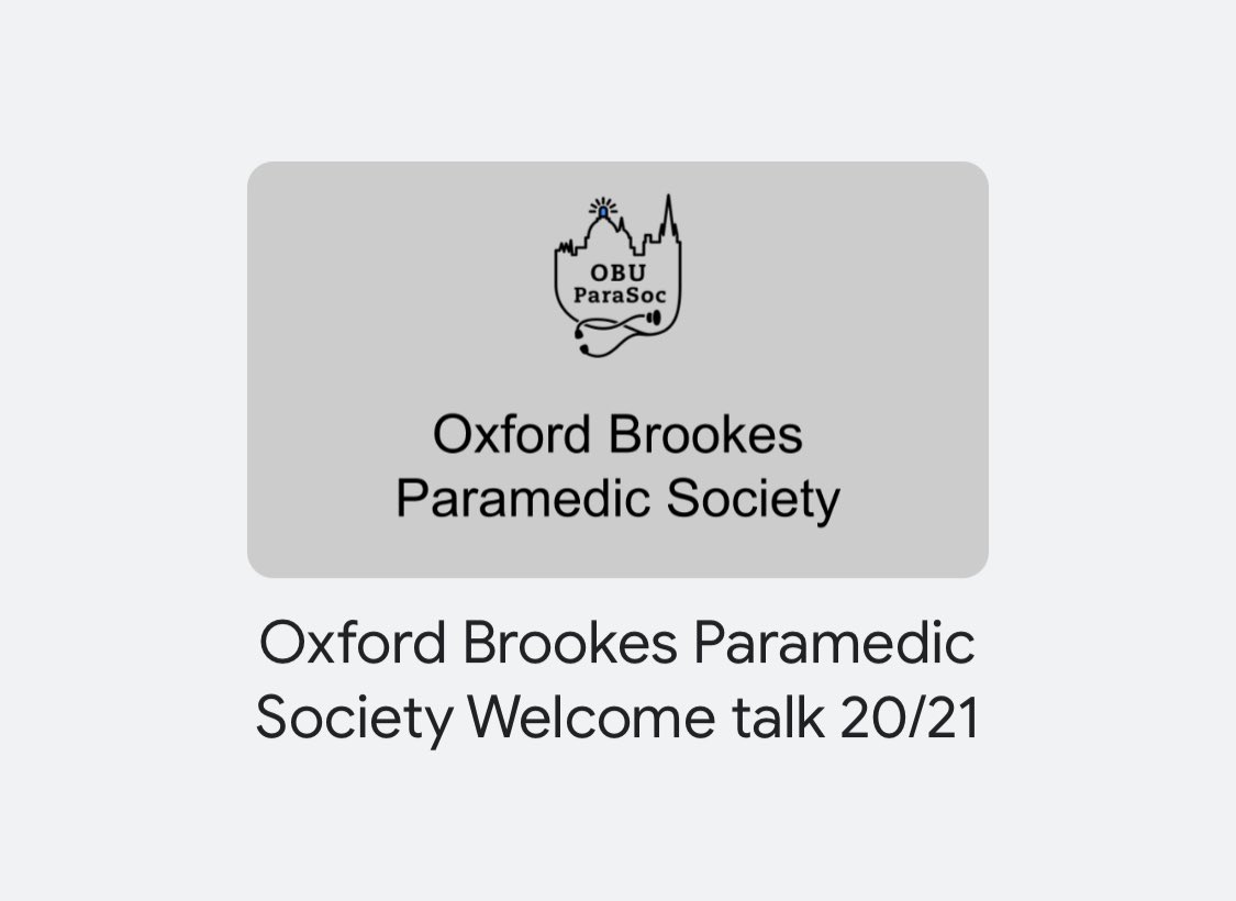 Was great to be able to talk to the new 1st years today and introduce them to their #ParamedicSociety! Don’t forget to sing up for your membership and #parapal! Looking forward to announcing the first couple of events we have planned very very soon! @OBUParamedic @BrookesUnion 🚑