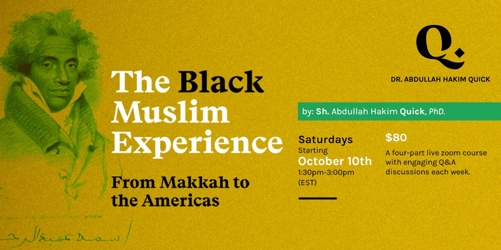 Our first course starting October!
'The Black Muslim Experience'
This course will help us realize the importance of the black Muslim historical experience while focusing on the African Roots in the Americas to develop lessons for our future generations. hakimquick.com/courses/black-…