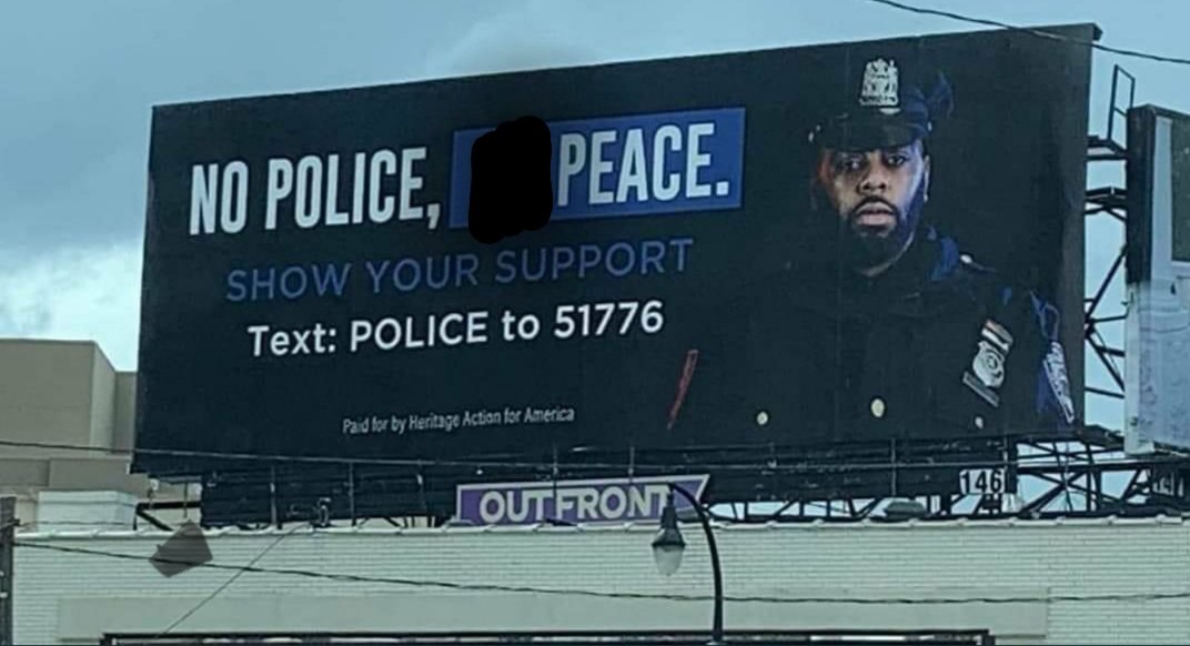 Eworld777's tweet photo. @GAFollowers Fixed it! #DefundThePolice #FundTheCommunity https://t.co/L7lclIqqBL