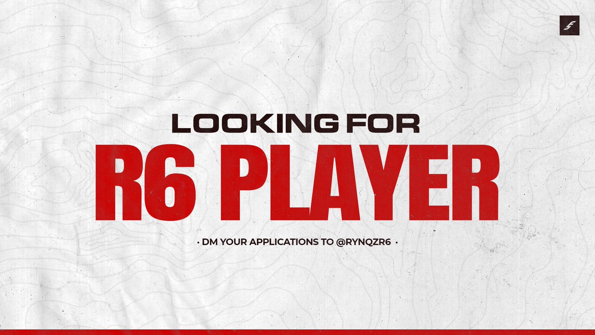 ForeignFive's tweet image. We are currently looking for a 5th player to join our Rainbow Six team, you will find the requirements listed below.

Age: 18+
Language: German
Experience: High Platinum+ and competitive experience
Role: Flex/Entry
Availability: 6/7 day availability

Contact: 
@RynqzR6

#HighF5