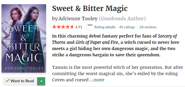 Alexandra Overy Flash Giveaway To Celebrate Adriennetooley S Birthday I M Giving Away One Pre Order Of Her Amazing Debut Sweet Bitter Magic Bonus Entry For Adding On Goodreads Let S Get