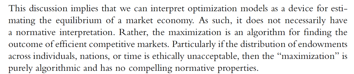 But that is not how Nordhaus says *he* uses it (although it does match his less disciplined *rhetoric* about his results). In his more reflective remarks, he makes it clear that he uses DICE to *describe* real-world behavior, and not to *normatively evaluate* various policies.