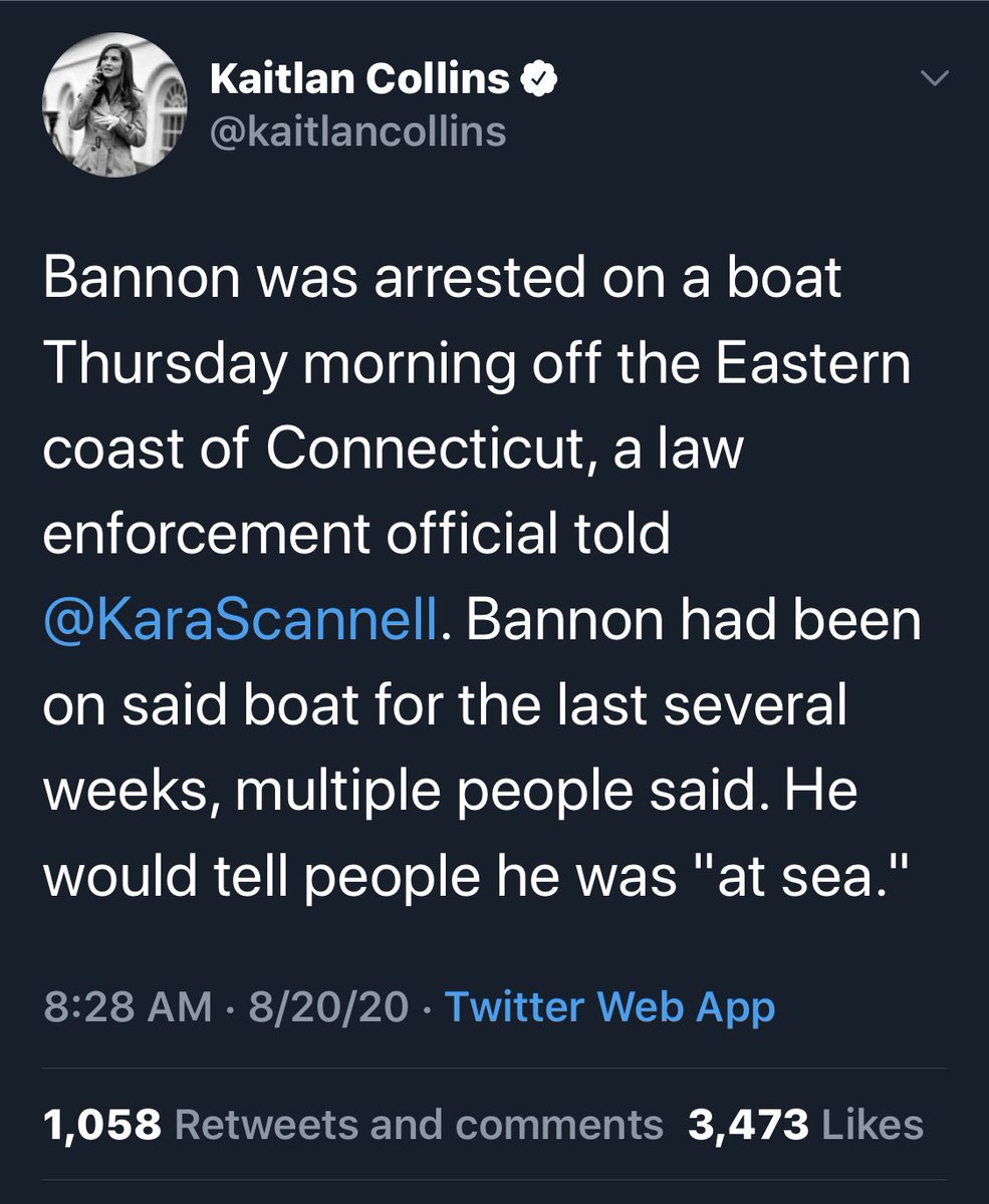 Remember, Bannon was yanked off a yacht off the coast of Connecticut. The yacht turned out to belong to Bannon’s Chinese billionaire benefactor.