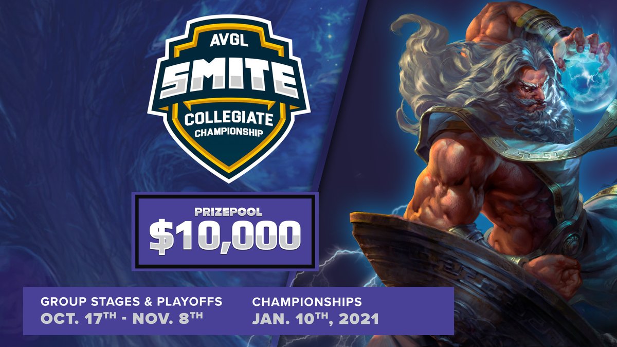 AVGLofficial's tweet photo. Smite players, we're excited announce the AVGL Smite Collegiate Championship with Hi-Rez Studios! Show off your skills and win part of the $10,000 prize pool 😎 

⚔️ Registration closes 10/14
🛡️ Learn more at https://t.co/4Vrf0C7TiP https://t.co/v30eofRDrt