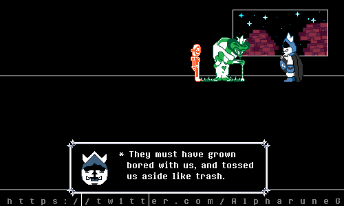 AlpharuneG's tweet photo. Continuing the conversation.
1/3
#Alpharune #DELTARUNE #AU #pixelart #indiedev #undertale #cards #Kings #Darkners #TobyFox #kanotynes #Spades #Diamonds #Hearts #Gyeft #Kaard https://t.co/qGleRQ4YTe