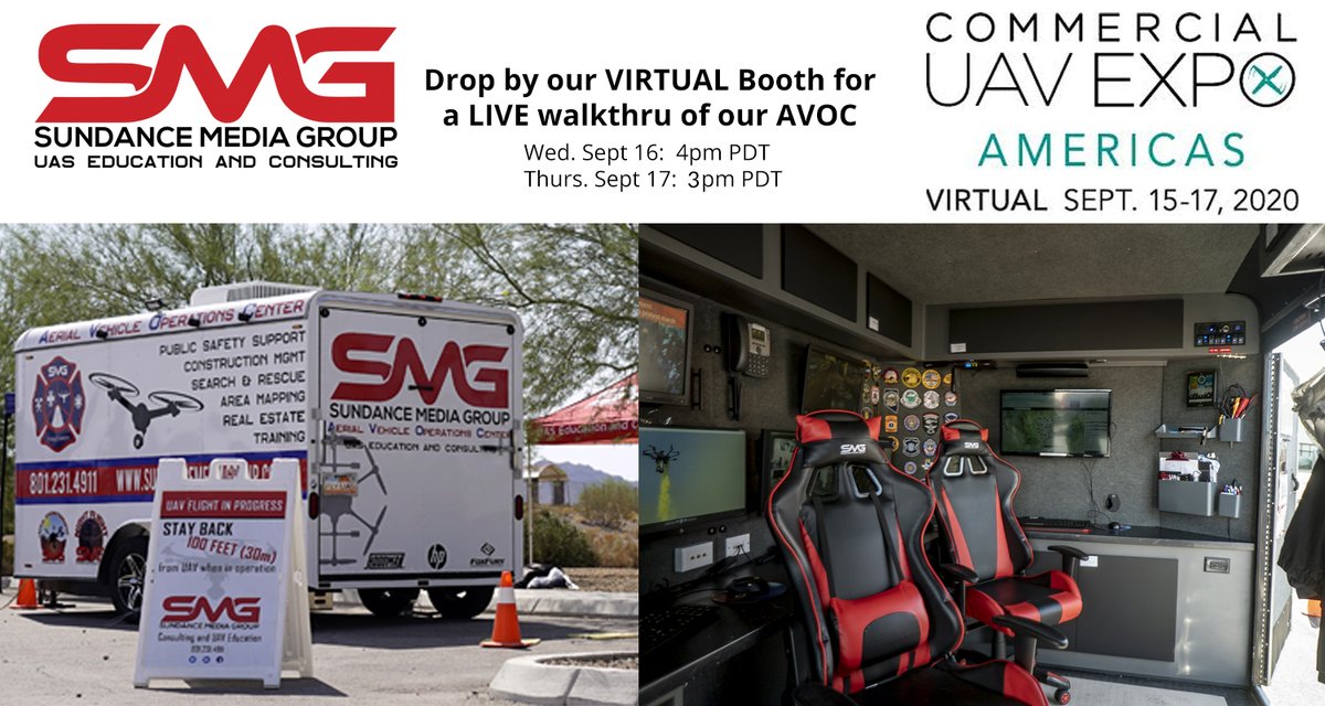 SundanceMedia's tweet photo. Count down to the @SundanceMedia #AVOC tour. Join us at 3pm (PDT) in our #virtual #drone booth! https://t.co/nIGEo0zfoA https://t.co/4jTuNZ5hUn