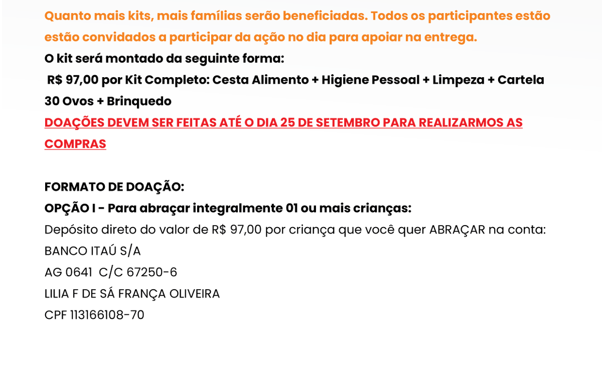 MXMSistemas's tweet photo. A CEBRASSE quer te convidar para a campanha Abrace uma Criança! No próximo dia 3/10, o grupo Vamos Fazer Juntos, realizará uma ação de entrega de cestas básicas para famílias carentes na comunidade da Pedreira! Confira mais infos nas fotos abaixo e saiba como você pode ajudar: https://t.co/xhla90jQxY