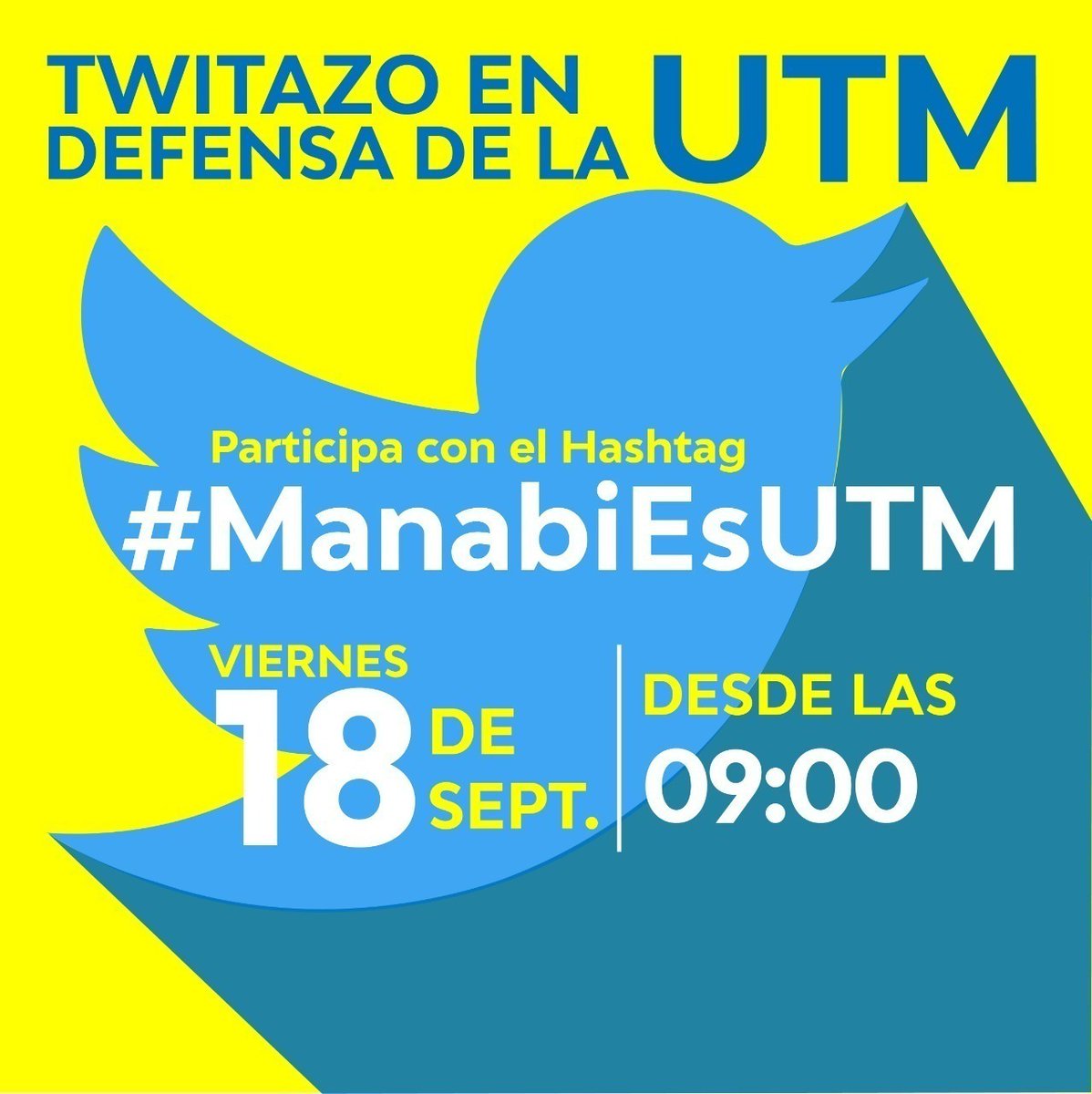 CSABahia's tweet photo. Ante el grosero ataque a la autonomía universitaria y a las autoridades de nuestra universidad, te invitamos a levantar la voz en defensa de la Universidad Técnica de Manabí. 
Participa el viernes 18 de septiembre desde las 09h00 en twitter con el hashtag #ManabiEsUTM https://t.co/7bsDu7Eoww
