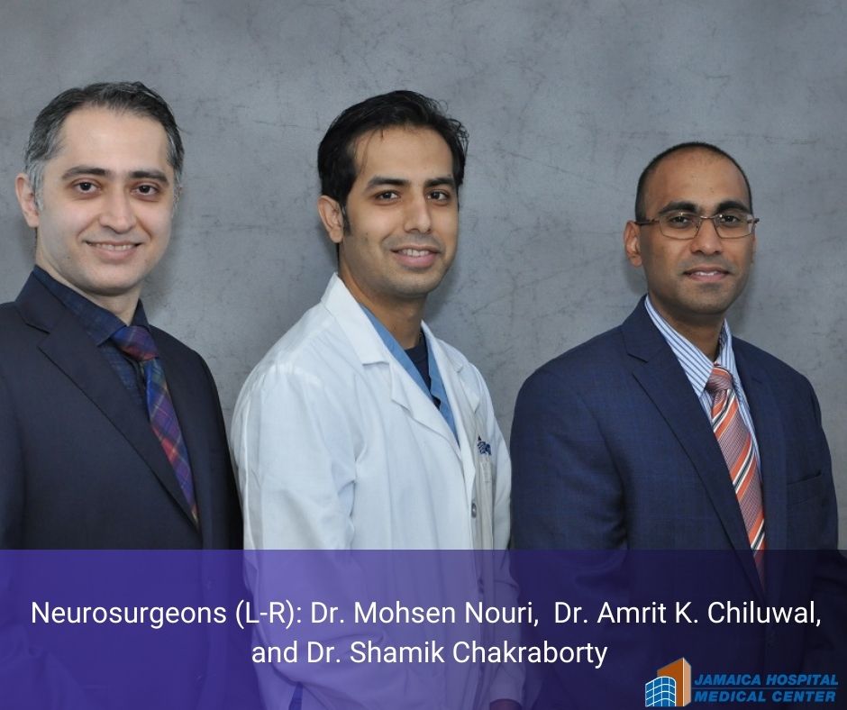 JamaicaHospital's tweet photo. It is with great pleasure that we announce the addition of three highly accomplished #neurosurgeons to our team. Welcome aboard Dr. Mohsen Nouri, Dr. Amrit K. Chiluwal, and Dr. Shamik Chakraborty. Learn more about our doctors: https://t.co/8s45nscOYz https://t.co/IWpI43Qktt