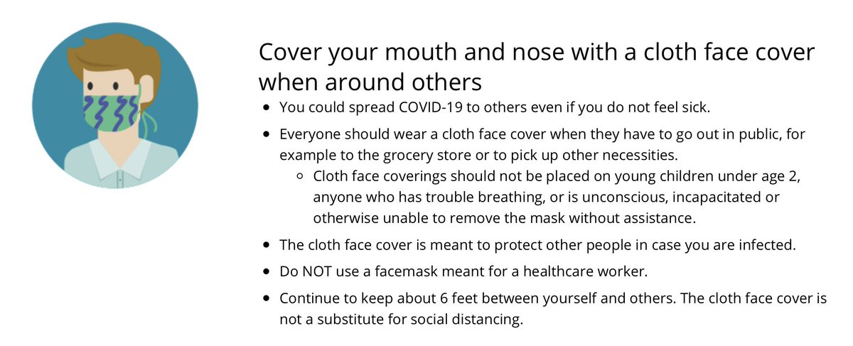 And, it's not like the White House was uncertain at this point on the utility of masks against  #COVID19. Here is the public guidance that CDC officially released at start of April 7/7 https://web.archive.org/web/20200403234622/https:/www.cdc.gov/coronavirus/2019-ncov/prevent-getting-sick/prevention.html