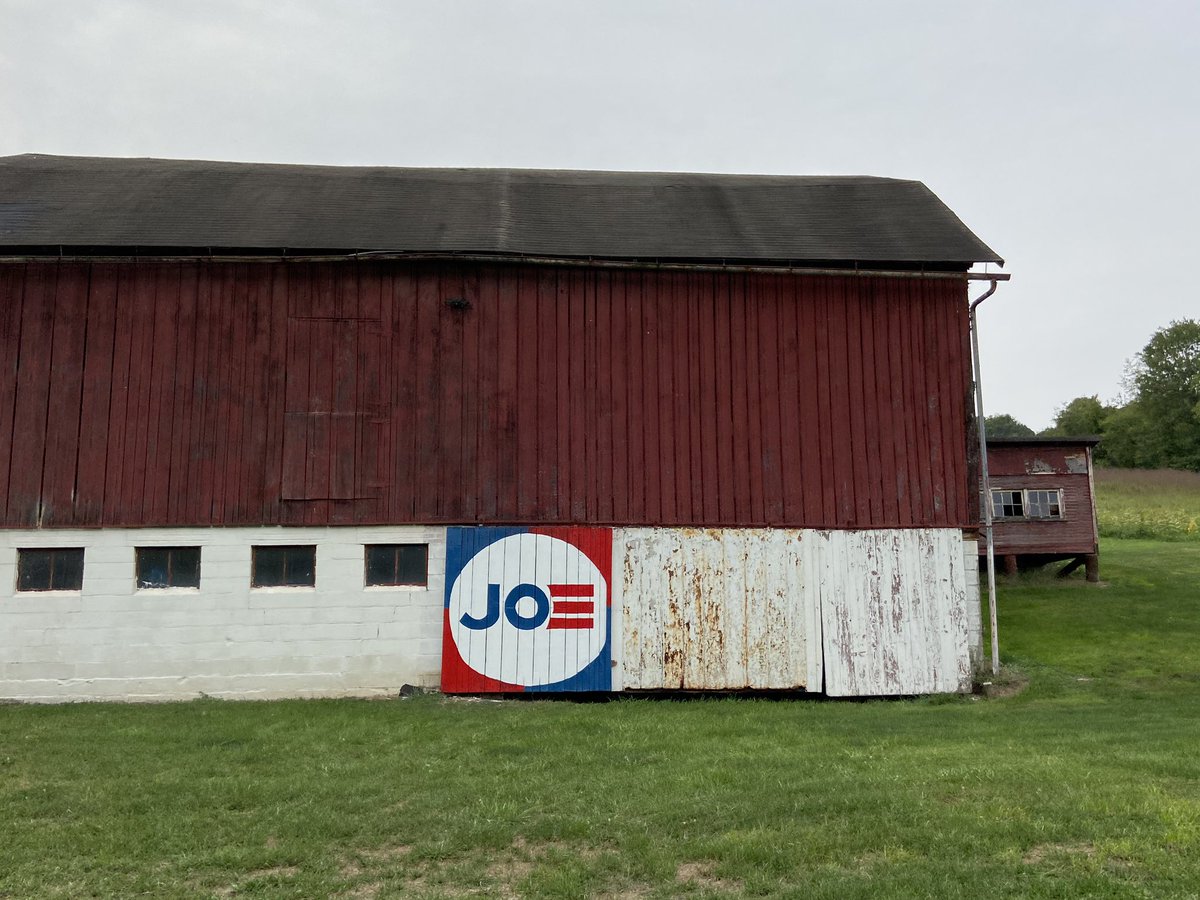 My barn door needed a paint job almost as much as we need @JoeBiden as President, so today I decided to combine the two. #BidenHarris2020 #PAforBiden