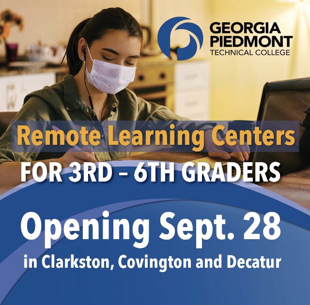 The transition to #virtualclassrooms for students — AND their parents — is a challenge. GPTC is here to help! Sept. 28 we're opening three Remote Learning Centers for 3rd-6th graders, M-F, 7:30 AM-3:30 PM. $100/wk/student, $25 app fee. Details: bit.ly/33uuvES

#GoGPTC
