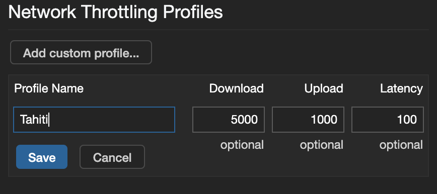 Network Throttling Download Upload Latency