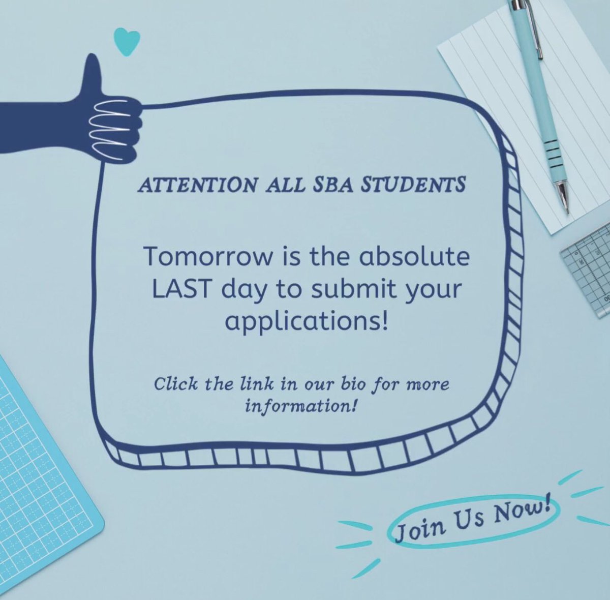 Tomorrow is the absolute last day to join. Don’t forget to submit your applications! 😎