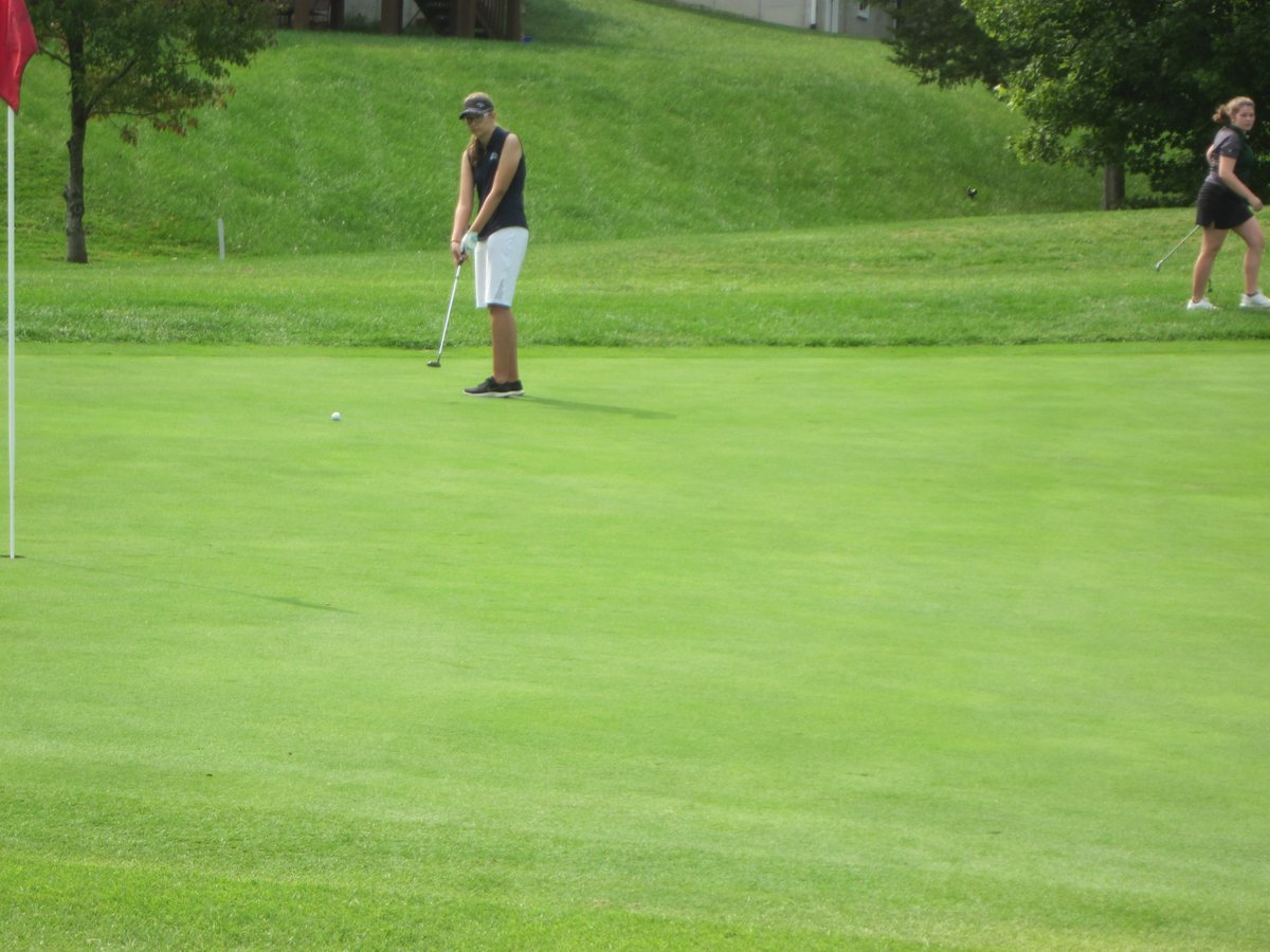 THSGirlsGolf's tweet photo. The Lady Wolves' JV squad had a fun &amp; competitive round of golf at the Holt JV tourney today. The team finished in third place. Scoring points for the Wolves were Sydney Tucker, Emily Winkler, Chloe Eves, &amp; Taylor Reiter. Eves and Reiter impressed in their first-ever tournament. https://t.co/1LwANe6ccA