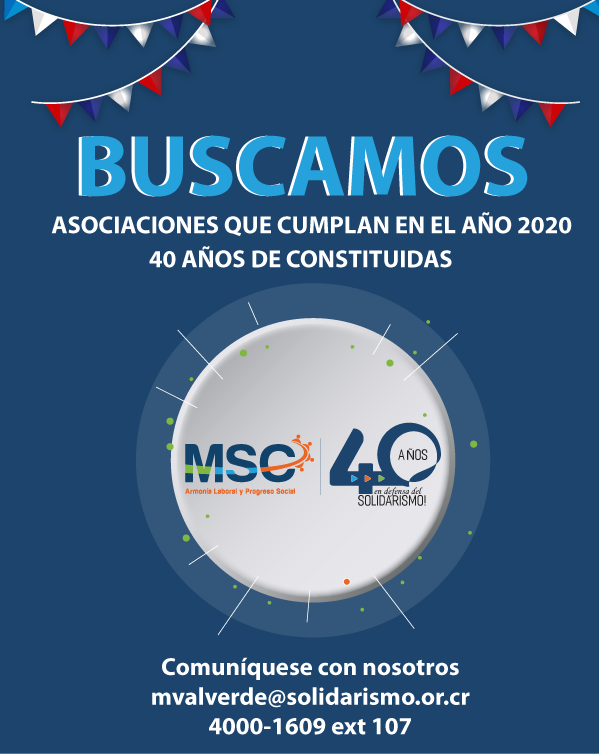 solidaristas's tweet photo. Buscamos asociaciones solidaristas con 40 años de constituidas. Sí es el caso de su asociación comuníquese con nosotros: #40añosMSC #CONASOL #Solidarismo #Soysolidarista #asociaciónsolidarista
📧 mvalverde@solidarismo.or.cr
☎️ 4000-1609 ext 107. https://t.co/7nOja2oWhG