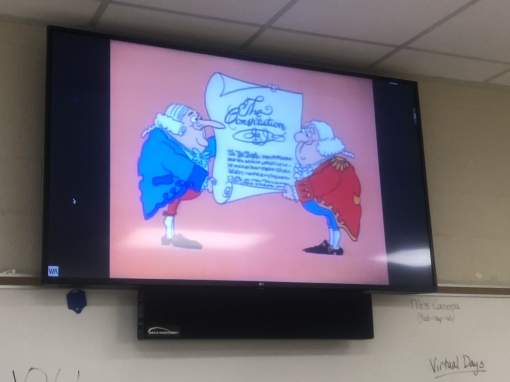 mfpeanut's tweet photo. Constitution Day means we get to listen to Schoolhouse Rock! during Advocacy. Woohoo! #Lex1SS @CSMS_Huskies https://t.co/y7bUoG5fFj