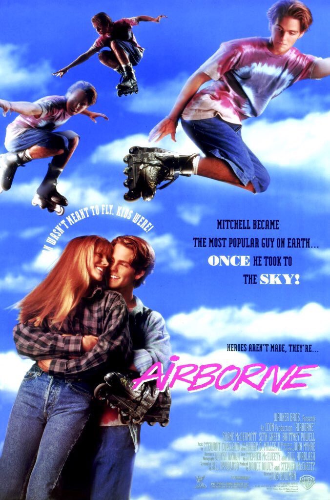 FilmNewsNos's tweet photo. 🎬MOVIE HISTORY: 27 years ago today, September 17, 1993, the movie ‘Airborne’ opened in theaters!
#ShaneMcDermott @SethGreen #BrittneyPowell #ChrisConrad #EdieMcClurg #PatrickOBrien #JackBlack #AlannaUbach #JacobVargas #OwenStadele #ChrisEdwards https://t.co/hU6a8EEASW