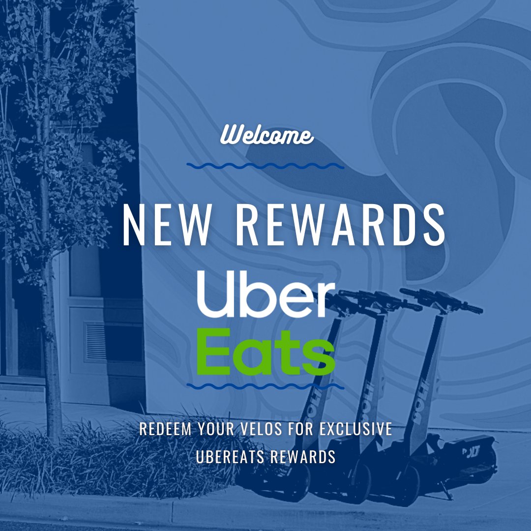 🎉 New Rewards! Redeem your VELOs for UberEats Credits! 🍔 🎉 #rewardsthatmoveyou 

#UberEats #rewardsprogram #ubereatscredits #Miami #miamiperks 
- mailchi.mp/81bddbe72fd5/n…