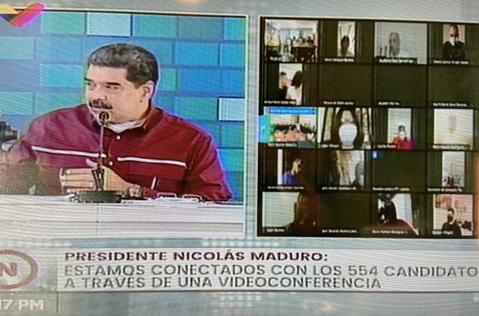 ReporteYa's tweet photo. #17Sep #Venezuela 
@AlexVasquezS: El Grupo Internacional de Contacto sobre Venezuela dijo que el país no ha cumplido con las condiciones para un proceso electoral libre y justo. Mientras tanto, Maduro está haciendo su campaña para el voto del Congreso en la televisión estatal: https://t.co/tzqMwtjARv