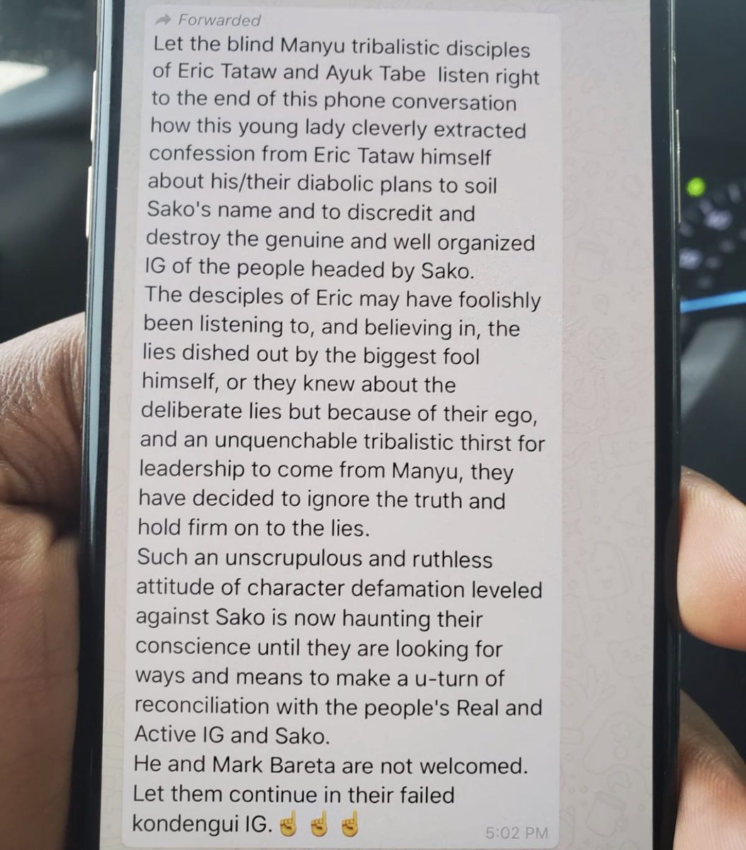 EricTataw's tweet photo. I’ve not stopped laughing. Sako &amp; his PIGs (splinter group) have signed a deal with #Ridiculous. After I released every document &amp; all Ambas now believe Sako is a Big Thief, his surrogates started sharing this fake message. Imagine the stupidity! I don’t take calls from pigs! https://t.co/rgD0gfADUS