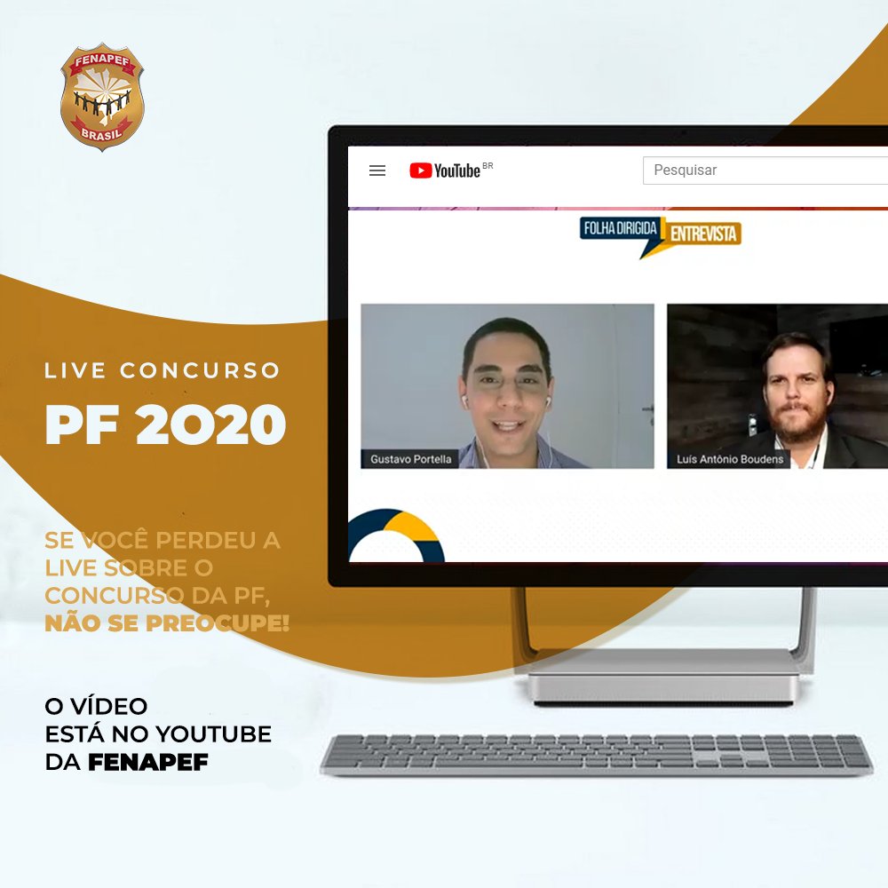 FENAPEF's tweet image. Não conseguiu ver a live sobre o #Concurso da #PF2020? Não tem problema, o vídeo está salvo no YouTube da Fenapef. Não perde tempo e vai lá dar uma olhada! youtube.com/watch?v=IY-Scw…