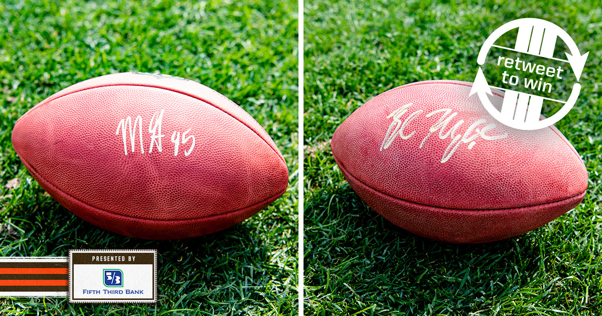 🚨 RT for a chance to win a @bakermayfield AND @MylesLGarrett signed football c/o @FifthThird! 🚨 Rules: brow.nz/1d848