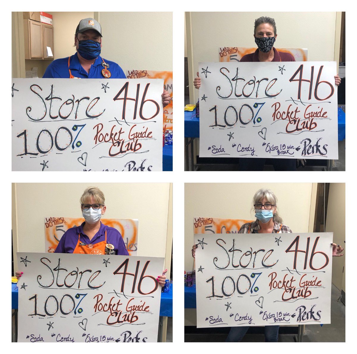 alison_biermann's tweet photo. Celebrating our 100% Pocket Guide Associates for doing an outstanding job! ##D18pocketguide @KennyRedigerTHD @NagyAndrew @PID18THD https://t.co/6pgpuOCHip