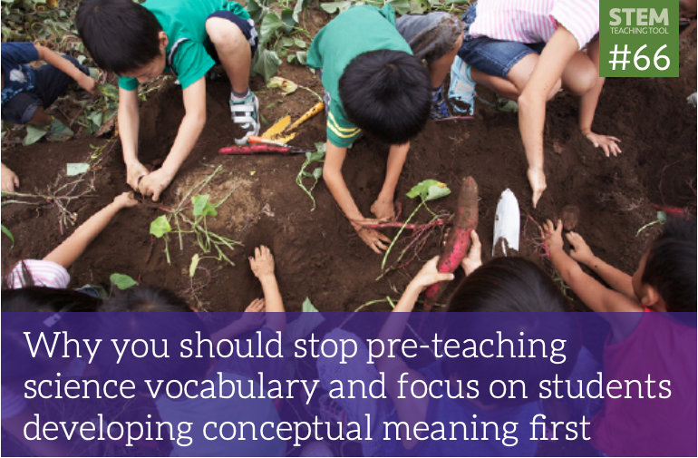Don't front-load vocabulary! Instead, elicit, value, and leverage students’ ways of communicating when observing and making sense of phenomena. #NGSSChat #SciEd #EquityFirst
stemteachingtools.org/brief/66