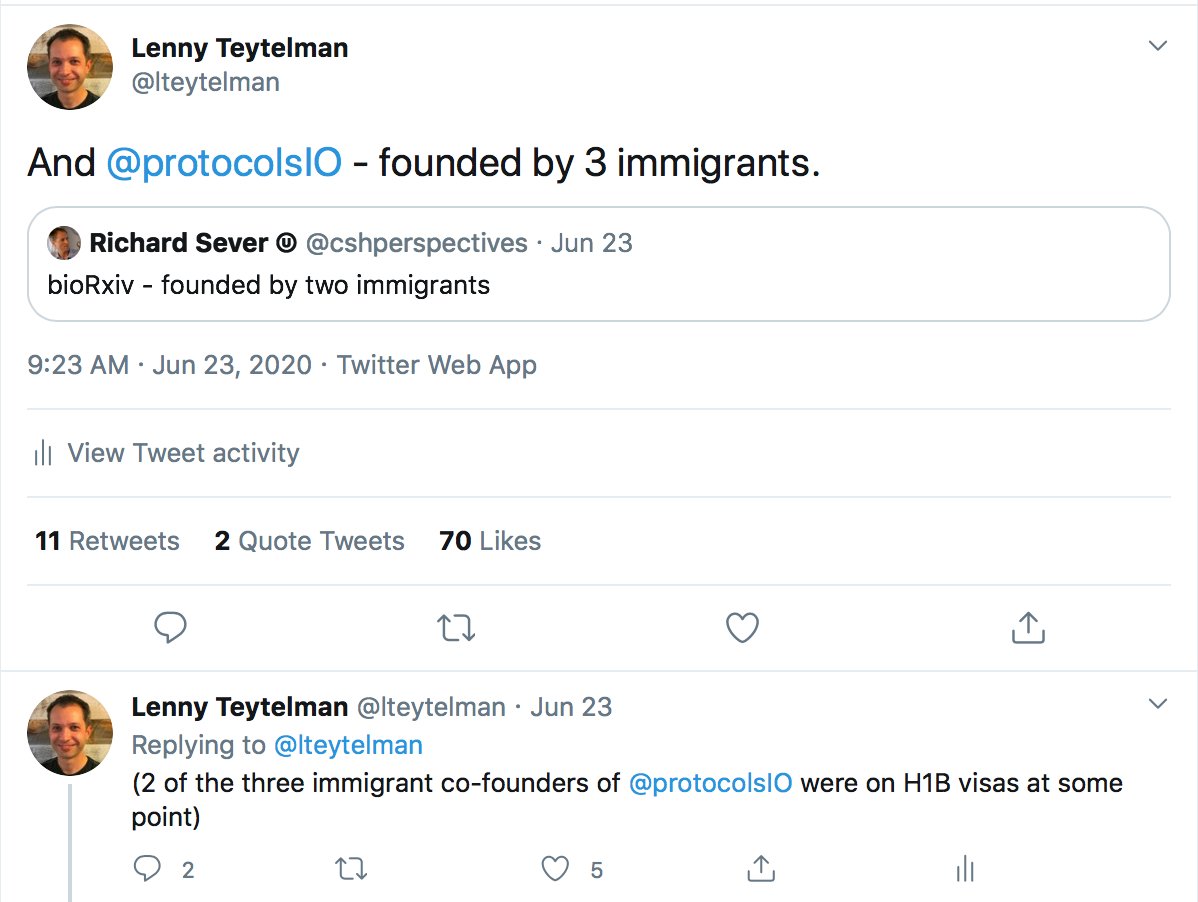 I find myself tweeting the obvious, more and more, in response to the anti-immigrant assault that has been intensifying under Trump.  https://twitter.com/lteytelman/status/1275449358461227009 6/