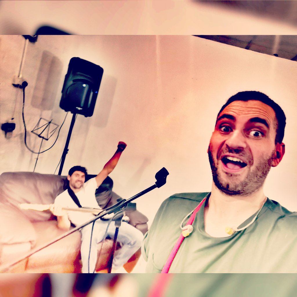 project_revise's tweet photo. Dave couldn't make rehearsal tonight. That doesn't stop the rest of the band from behaving like idiots though ππ€ͺ #GoodbyeDavid https://t.co/ep7P2nZX9B