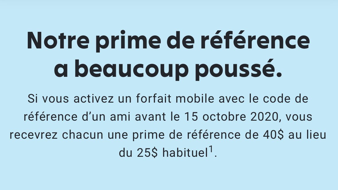 MobileFizz's tweet photo. TEMPS LIMITÉE! Épargnez $40 sur abonnement Fizz avec le code H5IH2. Jusqu’au 15 octobre! 

NEW OFFER! Save $40 on Fizz subscription with code H5IH2. Offer valid until October 15 #Montreal #Internet #Mobile #Quebec #iPhone #Android https://t.co/Tb3n1ot2QI