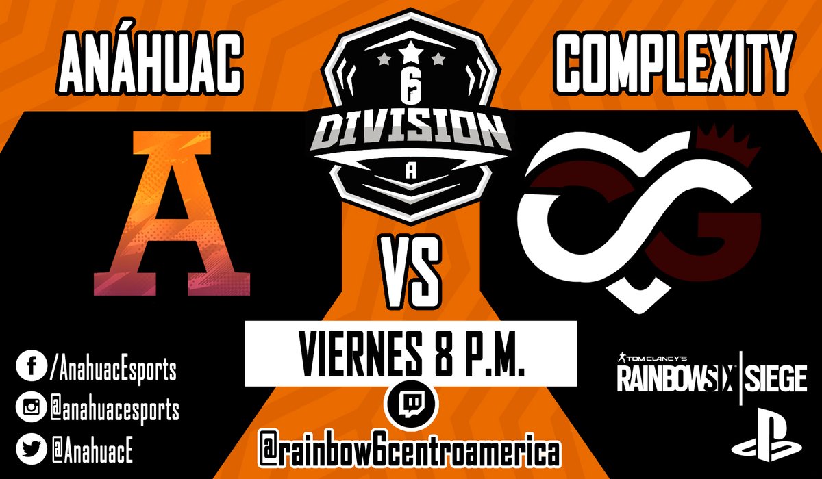 ¡Nuestro primer encuentro se acerca!
Conoce nuestra nueva escuadra en su debut dentro de la división A de R6 Centro América vs Complexity team
Nos vemos a las 8 pm 🇲🇽🇲🇽