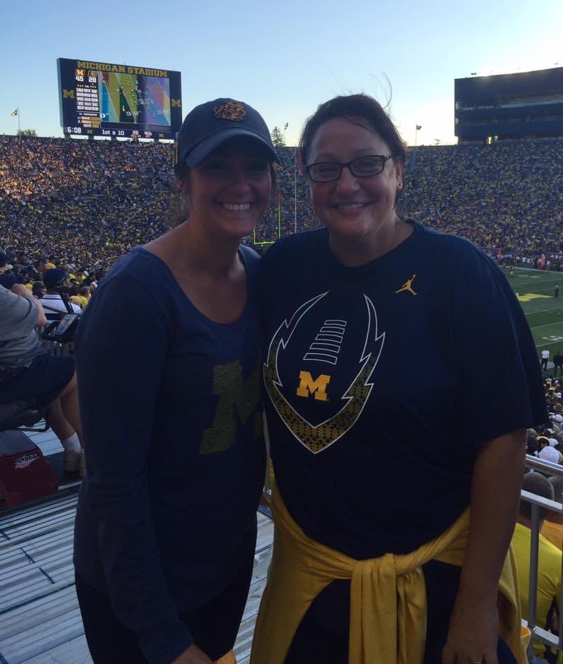 LaurenADowney's tweet photo. This popped up today as a memory. Wonder when we can all pack the Big House again.....😭
Also how awesome is my Mom who will go and scream her head off with me at @UMichFootball games. Sainted woman. #MomDate https://t.co/6KIra2ohpZ