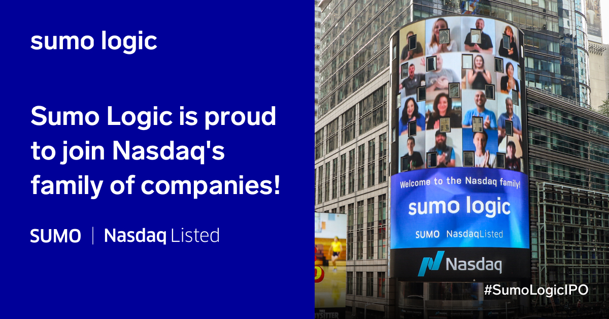 SumoLogic's tweet image. Continuous Intelligence for the win today. SUMO is now live on the @NASDAQ. Congrats to all involved with today’s IPO. #SumoLogicIPO #TechIPO