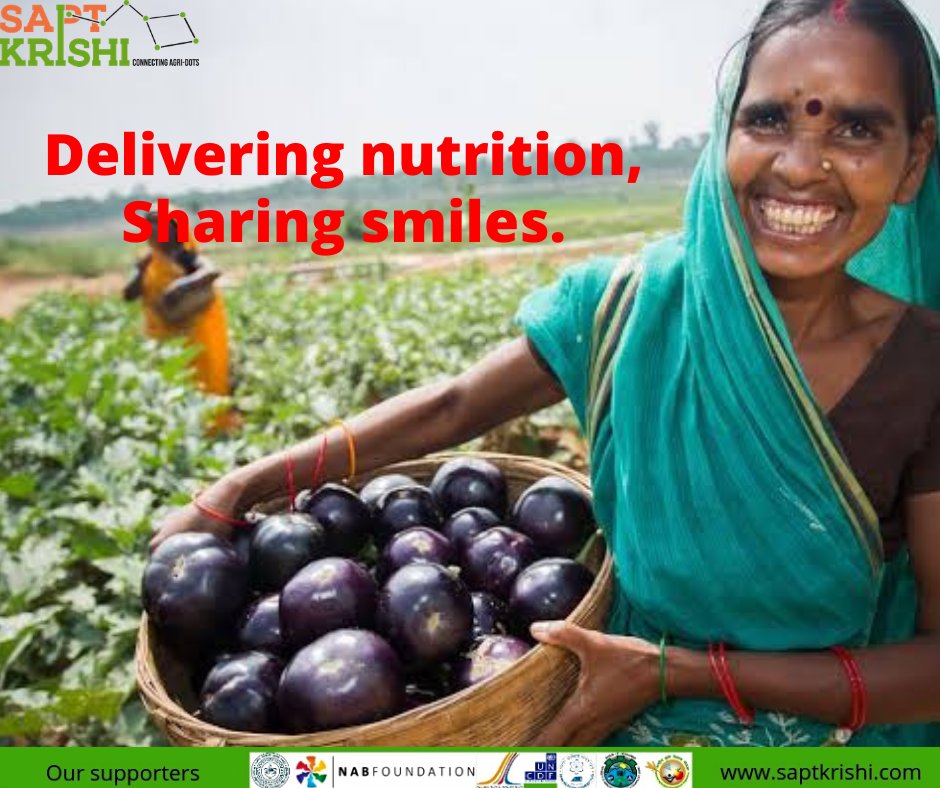 Saptkrishi is committed to serve the farmers their deserved share for the produce.
No more middlemen, no more losses.
Delivering #nutrition, Sharing smiles.

@NationalFarmers @DDKisanChannel @kisaankranti @FOB_Bhagalpur @PMOIndia @MOFPI_GOI @AgriEducate @Hort_Au @FarmersGov