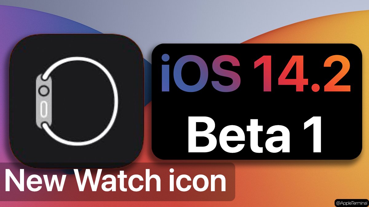 AppleTerminal's tweet photo. New #iOS 14.2 Beta 1 Change:

The #AppleWatch app icon now features a Solo Loop watch band and a dark Digital Crown on iOS 14.2 beta 1.

Credits to @duraidabdul

#iOS14 #iPhne #iOS142Beta https://t.co/34FGFXoXIr