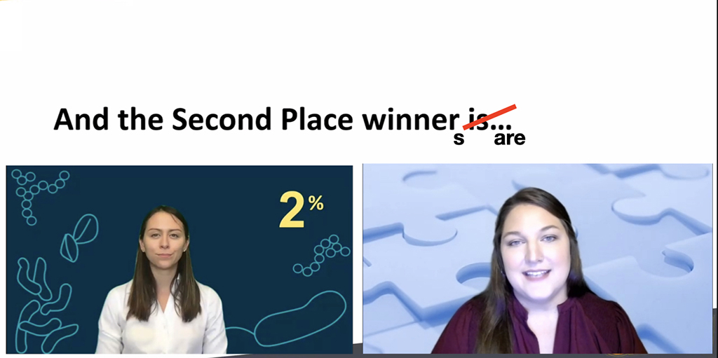 jgi's tweet photo. It's a tie! Congratulations to the @BerkeleyLab Research SLAM secondΒ prize winners:Β Sara Gushgari-Doyle @eesalbnl and @DrMlp389! #LabSLAM2020Β @LBNLpathways https://t.co/ZYFGGzPO1Q
