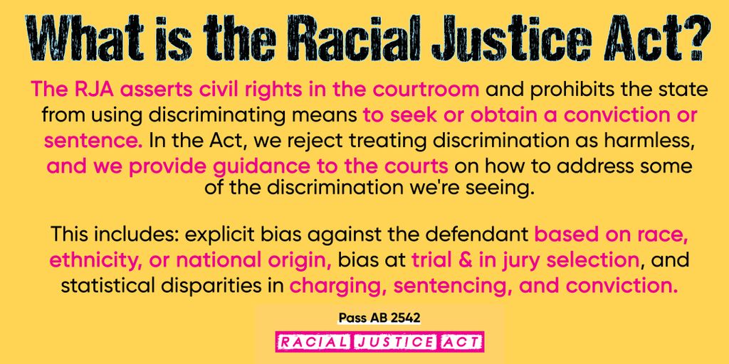 It's time to #ConfrontRacism in California courts and pass the#RacialJusticeAct now!!