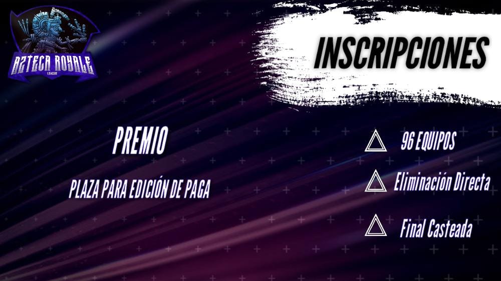 #CR | Inscripciones Abiertas

Abrimos inscripciones para nuestra edición gratuita.

Requisitos:
Seguir a
➡️ <a href="/Soul_King15/">Soul King</a>
➡️ <a href="/JoseOctavioUwU/">Jose Octavio #Kash</a>
➡️ @AztecaRoyaleCR
➡️ @LAEsportsOP
➡️ <a href="/chitowngeno/">Geno</a>

Conseguir 3 RTS

Etiquetar a 2 equipos

❤️ Y 🔁

Requisitos hechos al MD 📩