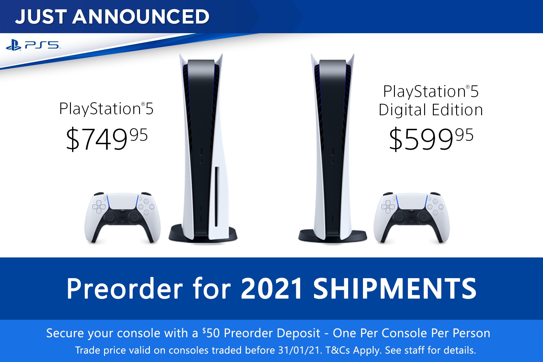 Eb Games Australia On Twitter Playstation 5 2021 Consoles Are Now Available To Preorder Instore And Online Preorder 2021 Playstation 5 Here Https T Co Dcssuudfqo Preorder 2021 Playstation 5 Digital Edition Here Https T Co 7bgumc1j8v Https T