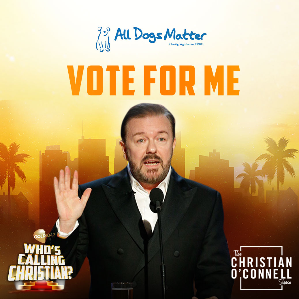 Gold 104.3 Melbourne (@gold1043) on Twitter photo He's won Emmy Awards, Golden Globes & Comedy Awards..
But can <a href="/rickygervais/">Ricky Gervais</a> win Who's Calling Christian for <a href="/AllDogsMatter/">All Dogs Matter</a> this year?
VOTE NOW HERE: bit.ly/3kvujvY He's won Emmy Awards, Golden Globes & Comedy Awards..
But can <a href="/rickygervais/">Ricky Gervais</a> win Who's Calling Christian for <a href="/AllDogsMatter/">All Dogs Matter</a> this year?
VOTE NOW HERE: bit.ly/3kvujvY