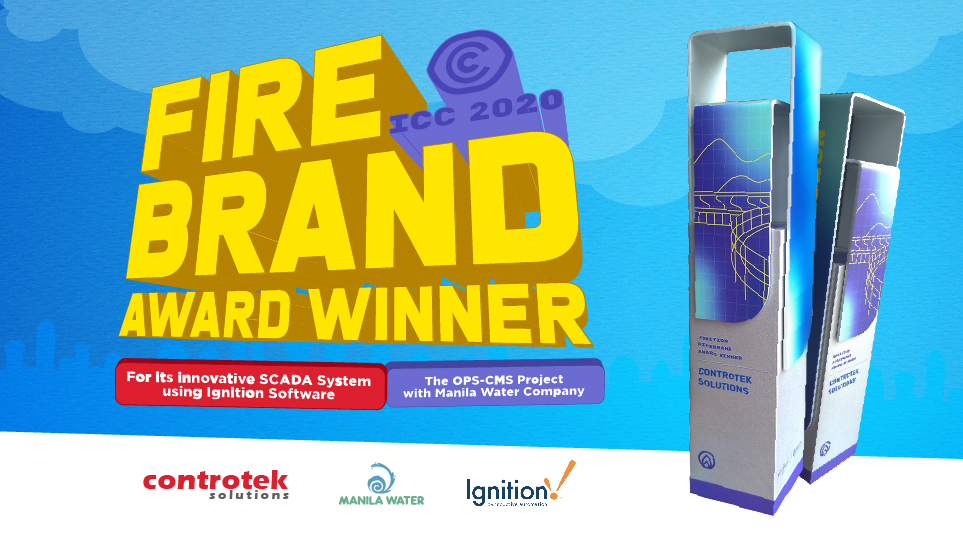 This year, we are proud that Controtek was recognised by <a href="/InductiveAuto/">Inductive Automation</a> as a 𝗙𝗶𝗿𝗲𝗯𝗿𝗮𝗻𝗱 𝗔𝘄𝗮𝗿𝗱𝗲𝗲 - its first ever recipient in the Southeast Asian Region!

Read more to find out how we helped @ManilaWaterPh: bit.ly/3hMWyVz

#Firebrand #ICC2020